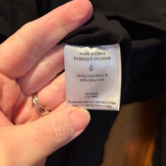 Theory Double Georgette Rosita Silk Blouse in Black Small - Picture 5 of 6